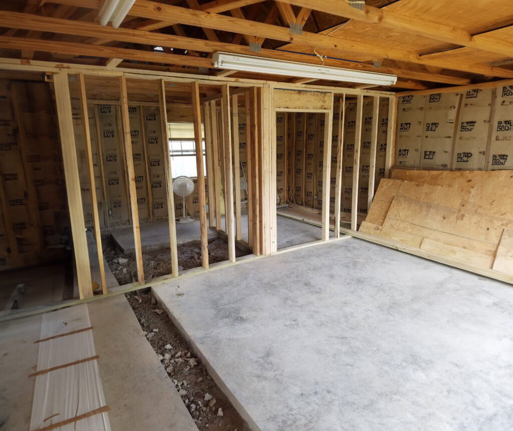 Garage under construction